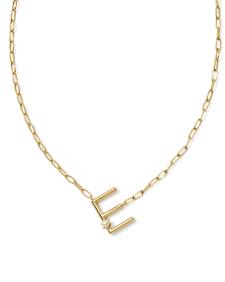 Pearl Gold Letter E Short Pendant Necklace in Freshwater Cultured Pearl