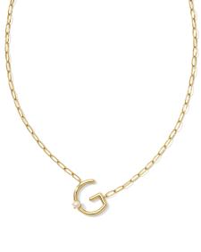 Pearl Gold Letter G Short Pendant Necklace in Freshwater Cultured Pearl