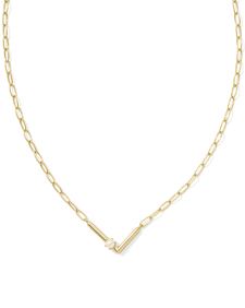 Pearl Gold Letter L Short Pendant Necklace in Freshwater Cultured Pearl