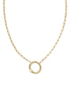 Pearl Gold Letter O Short Pendant Necklace in Freshwater Cultured Pearl
