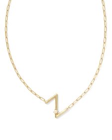 Pearl Gold Letter Z Short Pendant Necklace in Freshwater Cultured Pearl