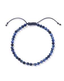 Otto Oxidized Sterling Silver Beaded Bracelet in Blue Tiger's Eye