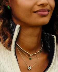 Ainsley Gold Huggie Earrings in Green Enamel