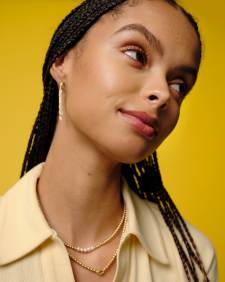 Eve Gold Beaded Strand Necklace in Freshwater Cultured Pearl