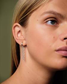 Eve Huggie Earrings in Silver