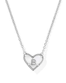 Ari Heart Letter B Silver Short Pendant Necklace