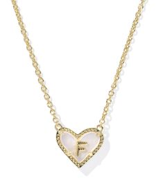 Ari Heart Letter D Gold Short Pendant Necklace