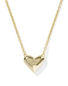 Ari Heart Letter D Gold Short Pendant Necklace