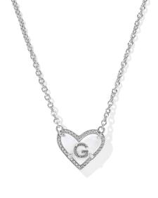 Ari Heart Letter G Silver Short Pendant Necklace