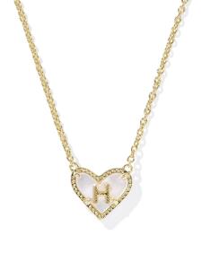 Ari Heart Letter H Gold Short Pendant Necklace