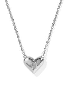 Ari Heart Letter H Silver Short Pendant Necklace