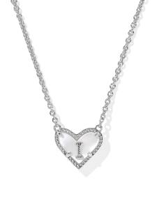 Ari Heart Letter I Silver Short Pendant Necklace