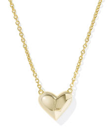 Ari Heart Letter L Gold Short Pendant Necklace
