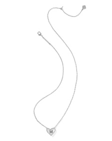 Ari Heart Letter M Silver Short Pendant Necklace