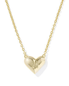 Ari Heart Letter N Gold Short Pendant Necklace
