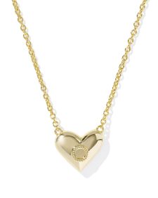 Ari Heart Letter O Gold Short Pendant Necklace