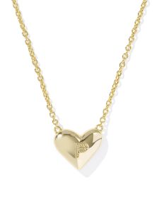Ari Heart Letter P Gold Short Pendant Necklace