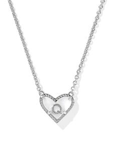 Ari Heart Letter Q Silver Short Pendant Necklace