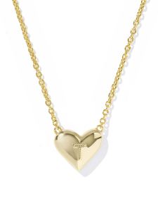 Ari Heart Letter T Gold Short Pendant Necklace