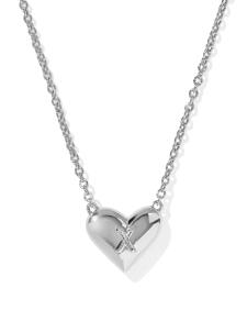 Ari Heart Letter X Silver Short Pendant Necklace