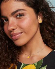 Lemon Gold Stud Earrings
