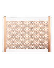 FILIGREE ACRYLIC TRAY RSG METAL 14X10