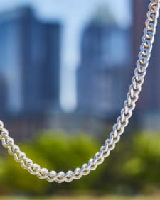 Curb Chain Necklace in Sterling Silver