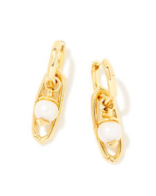 Brooklyn Convertible Pearl 18k Gold Vermeil Charm Earrings in Freshwater Cultured Pearl