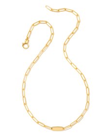 Marlee Paperclip Chain Necklace in 18k Gold Vermeil