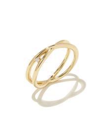 Caroline 14k Yellow Gold Band Ring in White Diamond