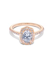 1 ct Oval Iconic Halo Engagement Ring in 14k Rose Gold