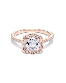 2 ct Round Iconic Halo Engagement Ring in 14k Rose Gold