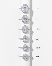 1 ct Oval Iconic Halo Engagement Ring in 14k Rose Gold