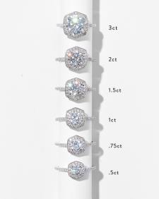 1.5 ct Round Iconic Halo Engagement Ring in 14k Yellow Gold