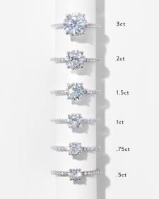 Round Solitaire Engagement Ring with Pave Diamonds