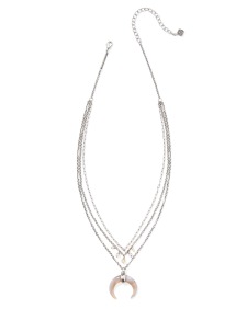 Lainey Wilson x Yellow Rose by Kendra Scott Vintage Silver Multi Strand Necklace in Gray Banded Agate