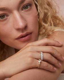 0.85 ct Lab Grown Diamond Michelle 14k Yellow Gold Band Ring