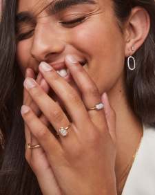 1 ct Lab Grown White Diamond Custom Elisa Statement Ring in 14k Yellow Gold