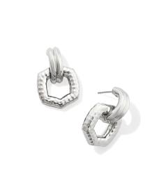 Davie Sterling Silver Open Frame Huggie Earrings