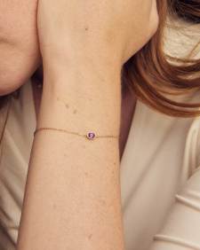 Marisa 14k Yellow Gold Oval Solitaire Bracelet