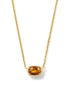 Marisa 14k Yellow Gold Oval Solitaire Pendant Necklace in Golden Citrine