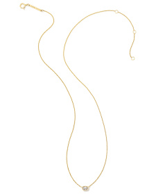 0.11 ct Marisa 14k Yellow Gold Oval Solitaire Pendant Necklace in White Diamond