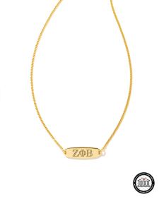 Zeta Phi Beta Pendant Necklace in 18k Gold Vermeil