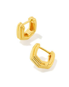 Davie Ridged Huggie Earrings in 18k Gold Vermeil