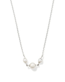 Emmaline Sterling Silver Trio Pendant Necklace in Freshwater Cultured Pearl