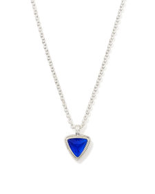 Morgan Sterling Silver Pendant Necklace in Dark Blue Quartz