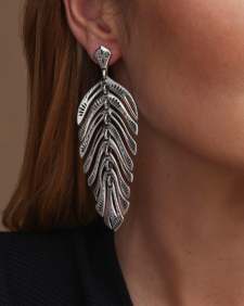 Calliope Vintage Silver Statement Earrings