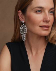 Calliope Vintage Silver Statement Earrings