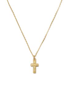 Metal Cross 18k Yellow Gold Vermeil Short Pendant Necklace