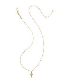 Metal Cross 18k Yellow Gold Vermeil Short Pendant Necklace